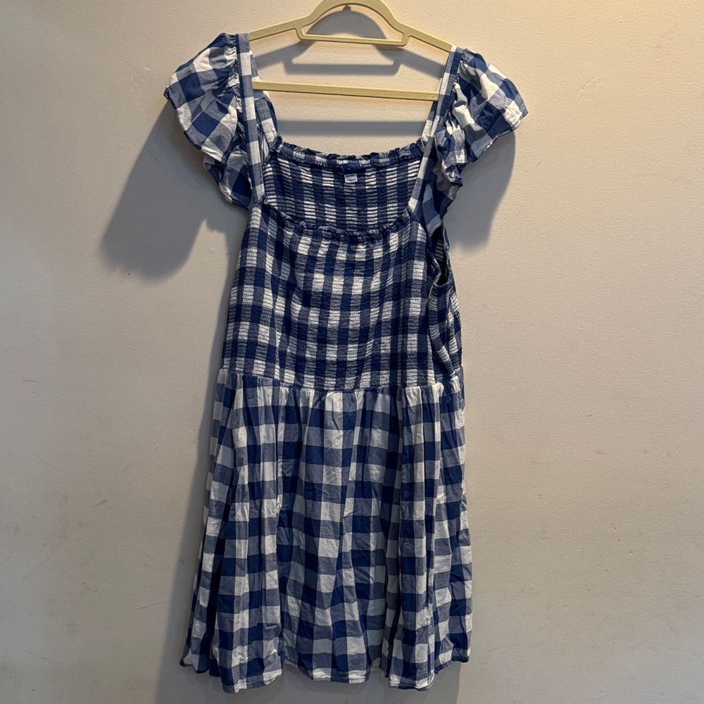 Old Navy Blue and White Checkered Dress